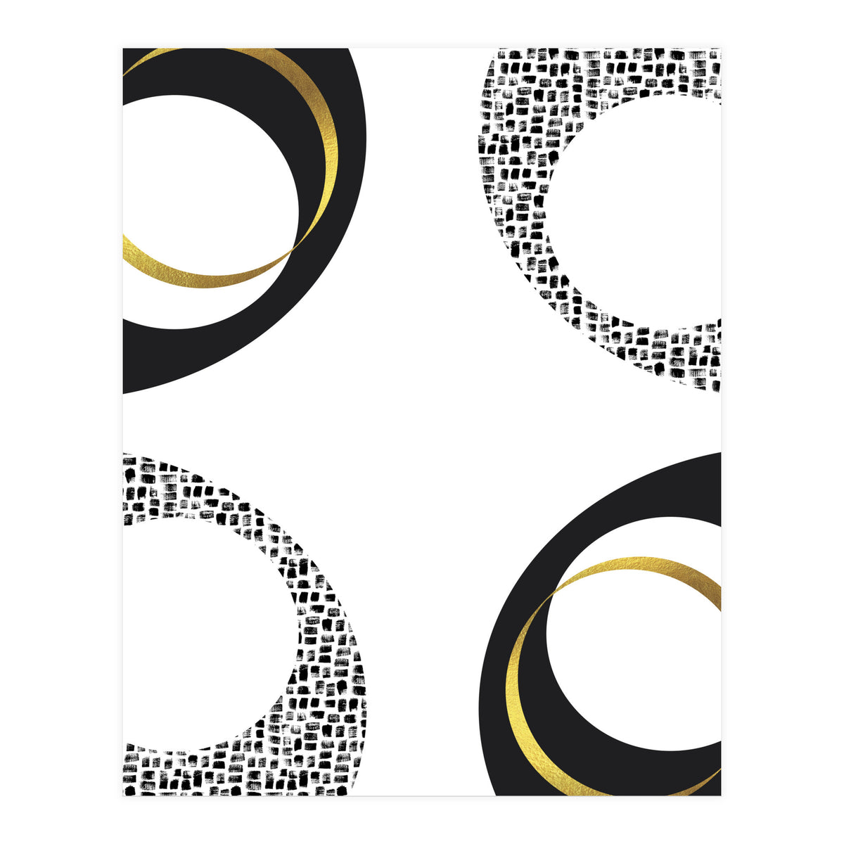 Black & White Abstract No. 7 | gold (Print Only)