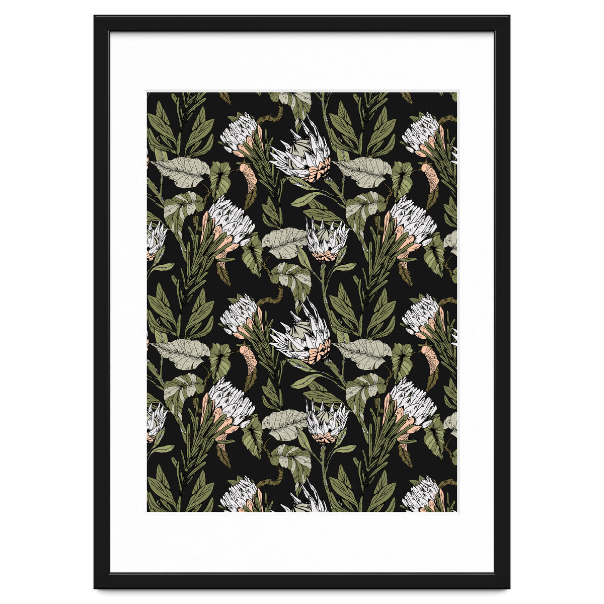 Dark pattern botanical boho