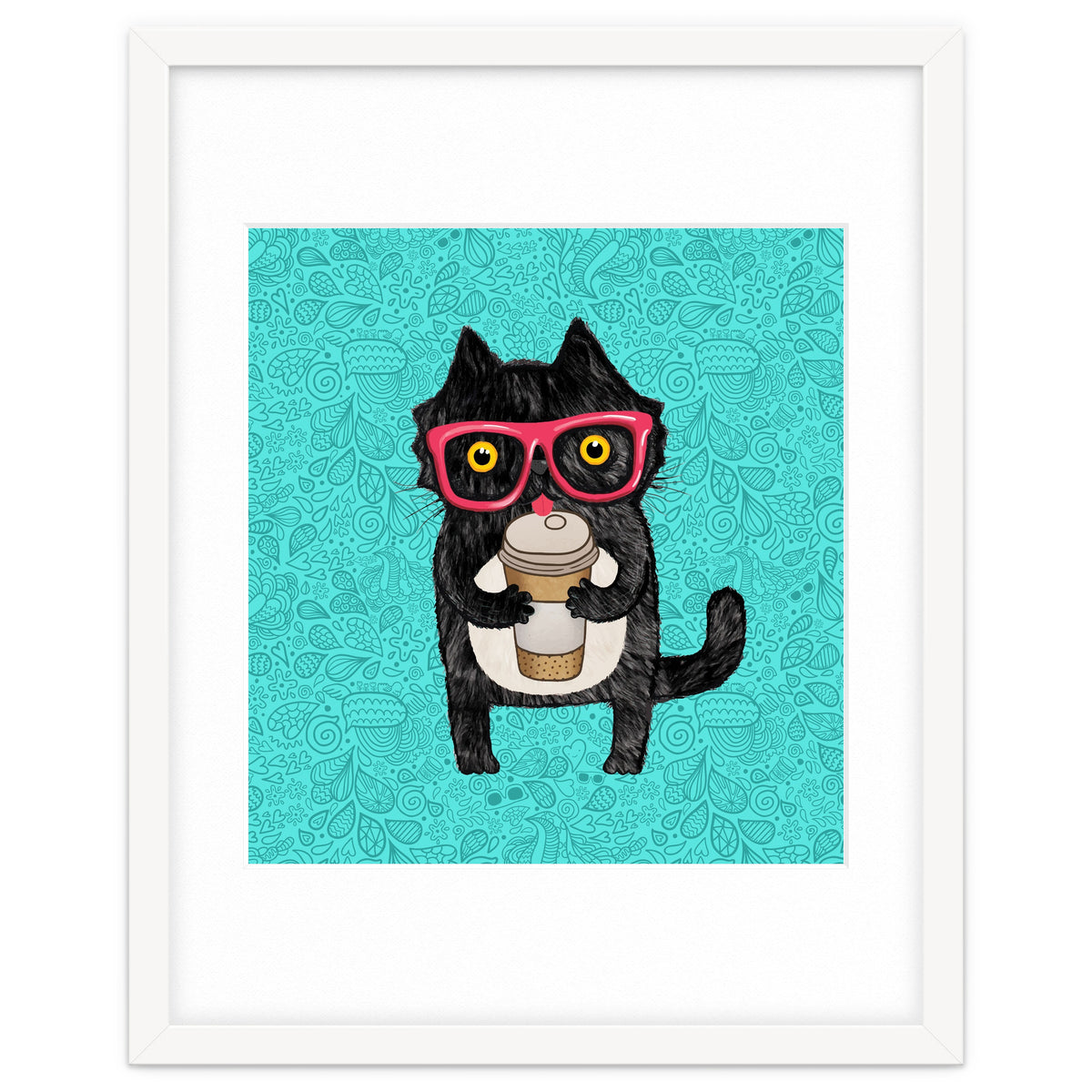 Cute Coffee cat and doodles