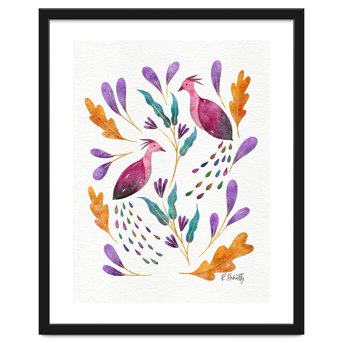 Folk Art Peacocks | Pink