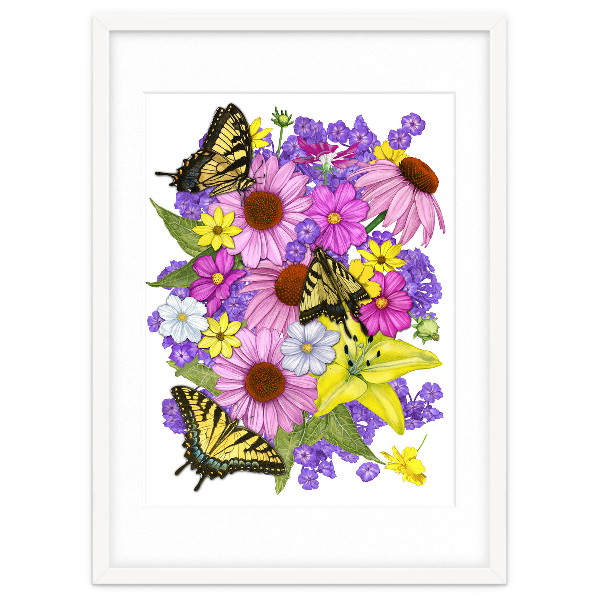 Corn Flowers and Swallowtails