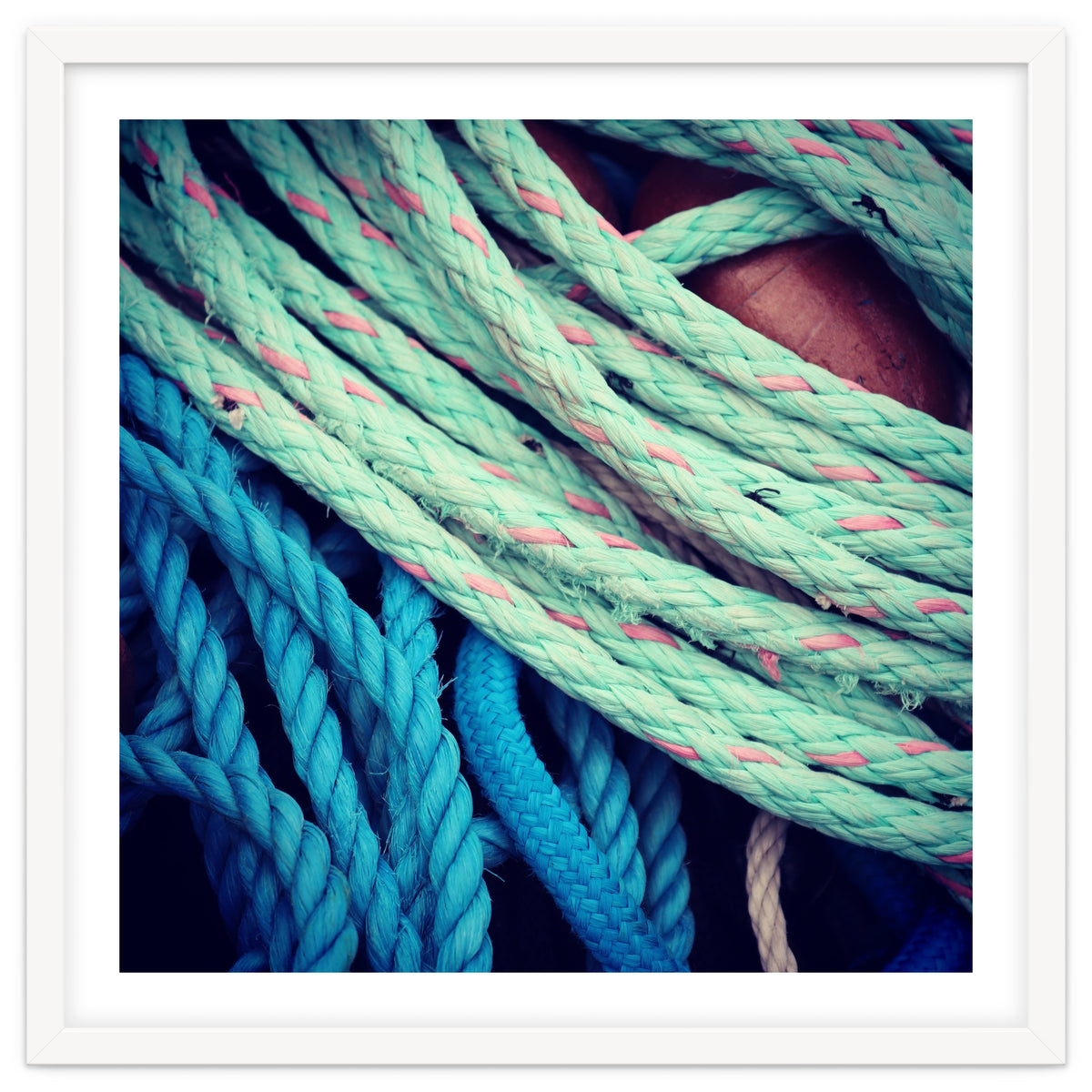 fishing ropes: blue and green