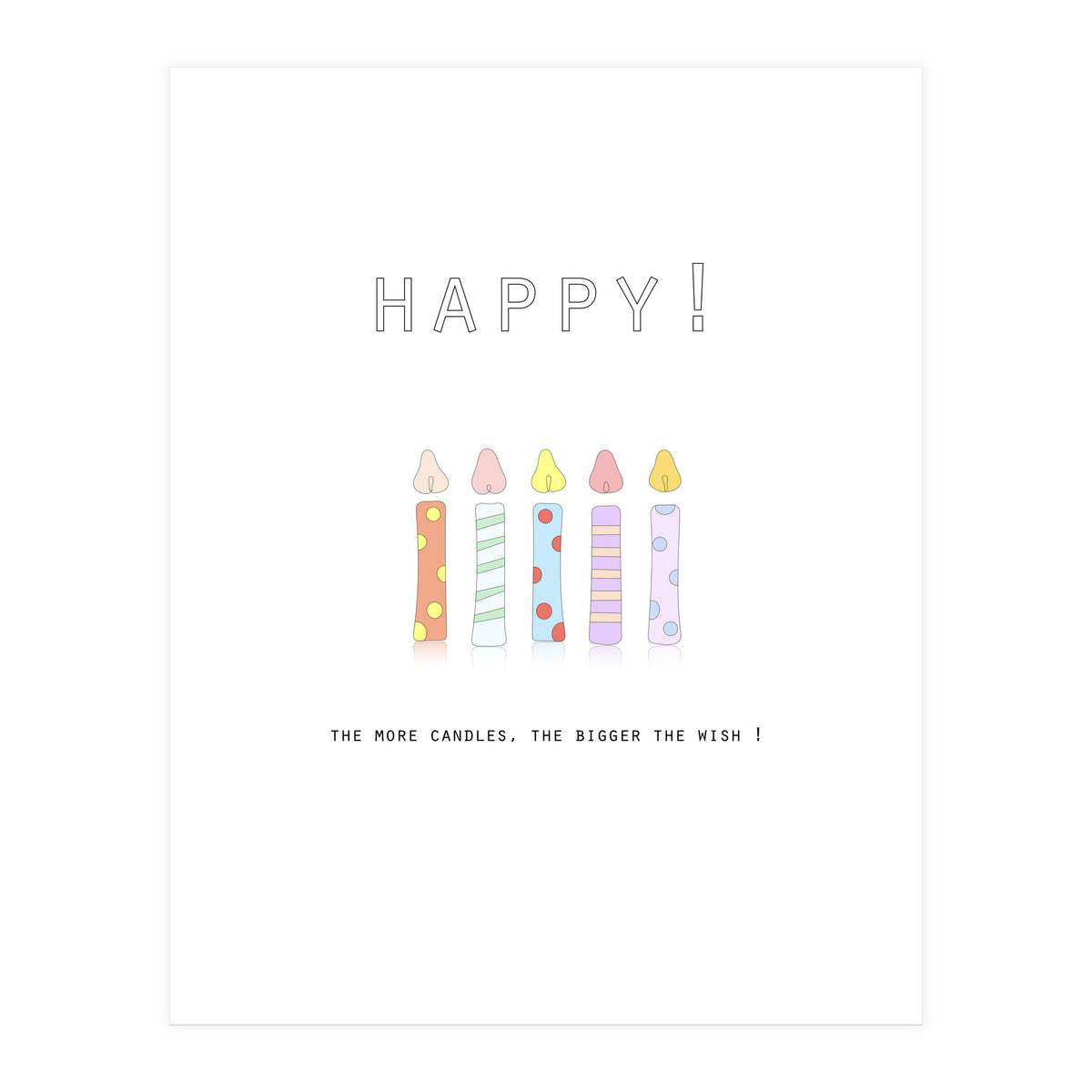 HAPPY!  THE MORE CANDLES, THE BIGGER THE WISH! (Print Only)
