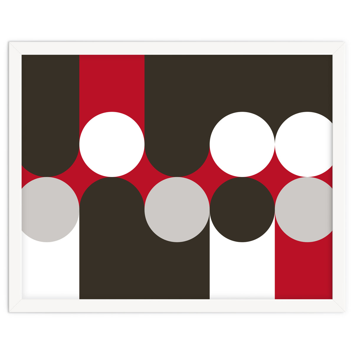 Geometric Shapes No. 33 - brown, red & white