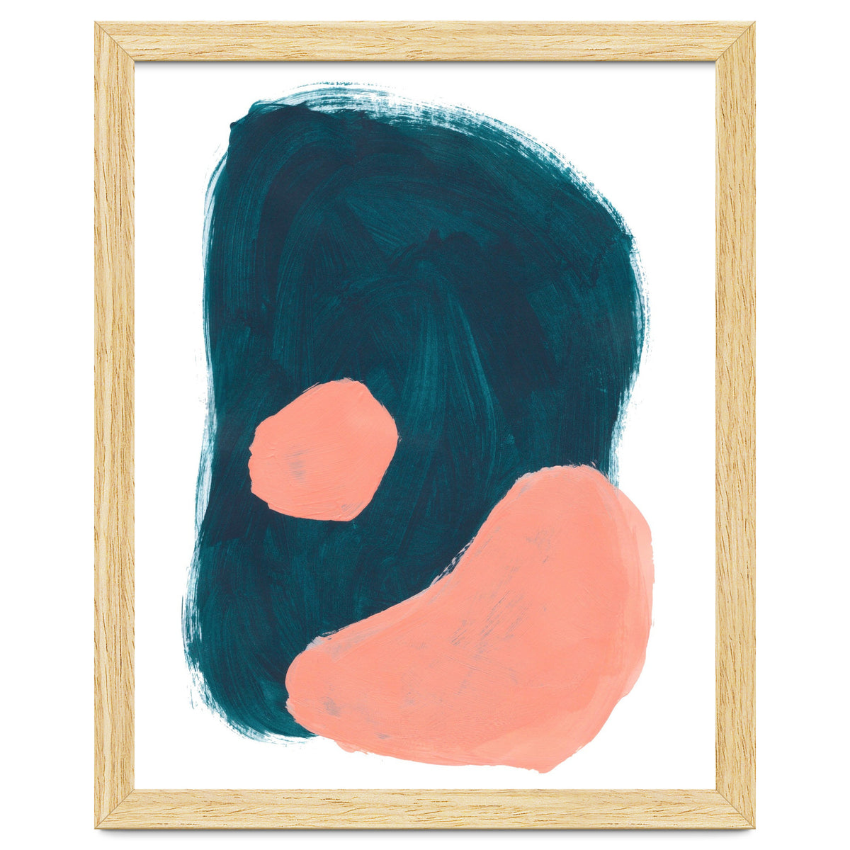 Teal Blob Salmon Bubbles