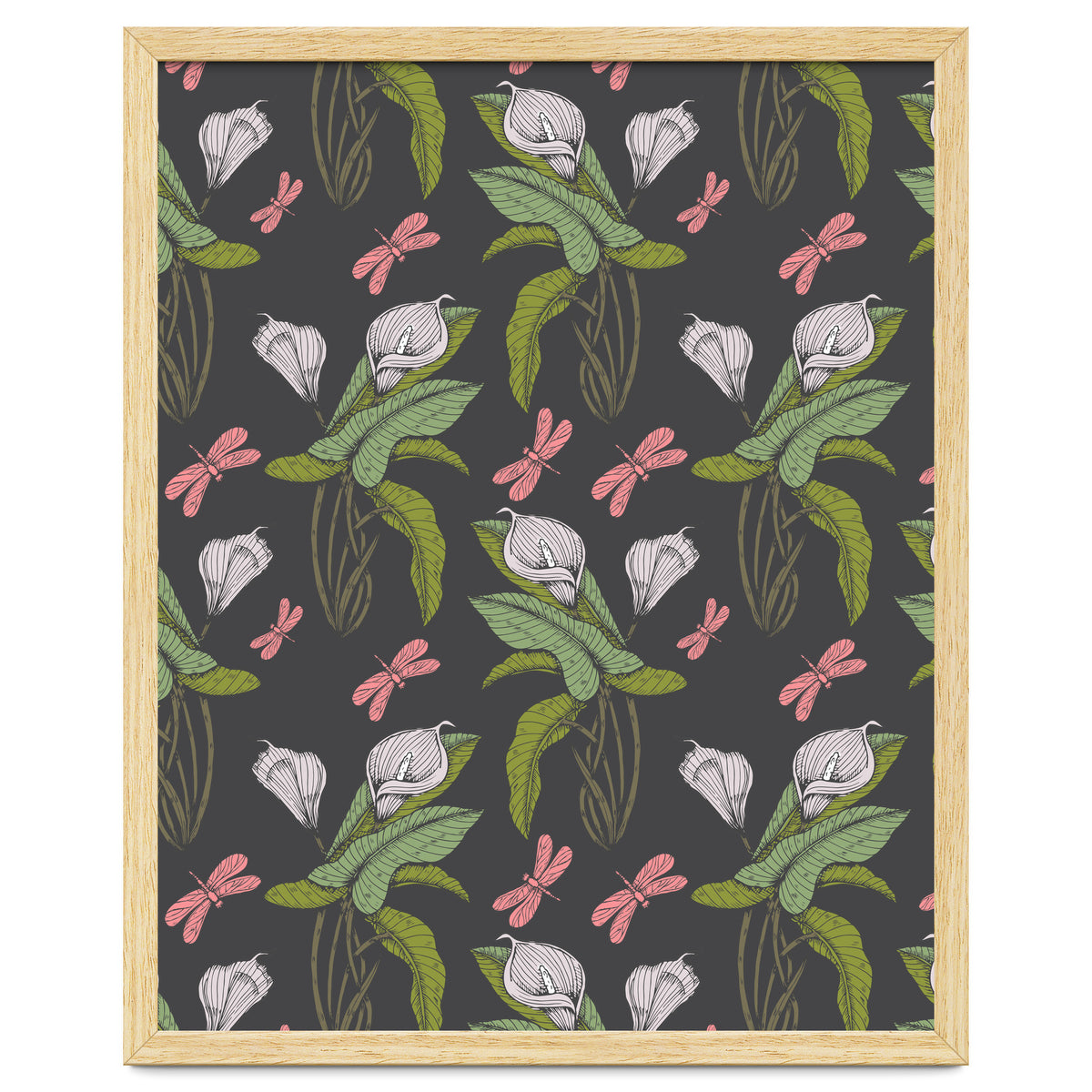 Hand drawn floral dark - 03