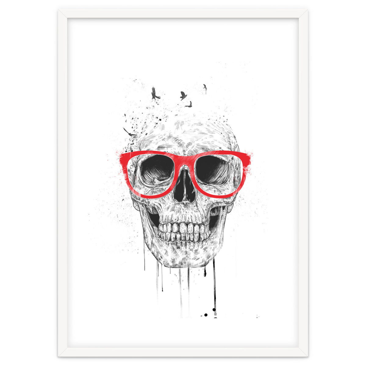 Skull With Red Glasses