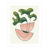 Two Abstract Plant Leaves In A Geometric Vase (Print Only) thumbnail