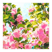Day dreaming under the blooming Bougainvillea | Summer botanical Floral Vintage Garden Painting (Print Only)