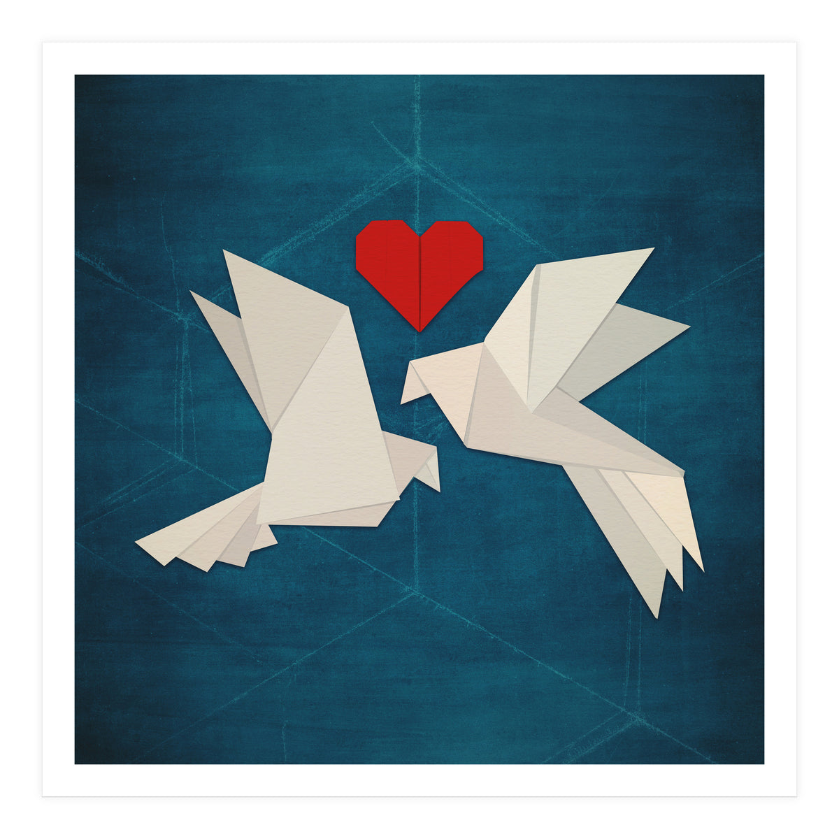 Origami love birds (Print Only)