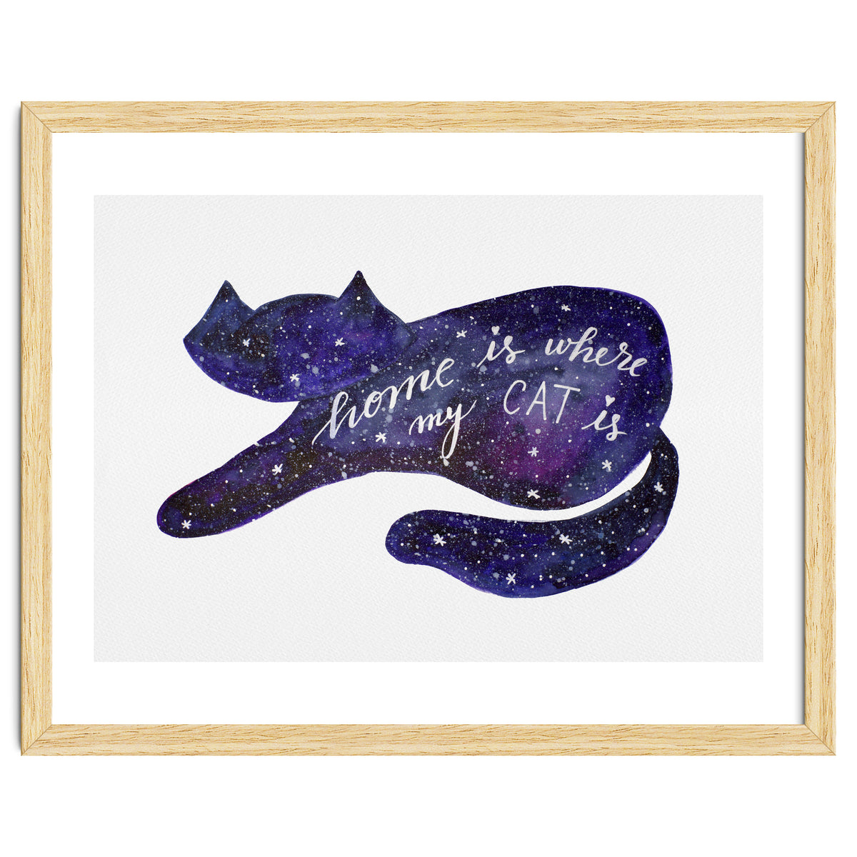 Watercolor galaxy cat
