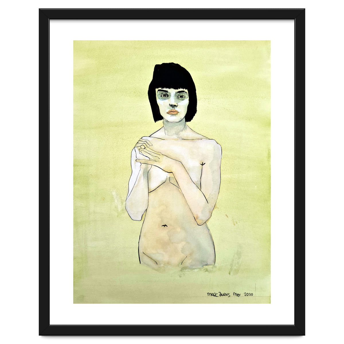 Untitled #75 Nude on a yellow-green ground