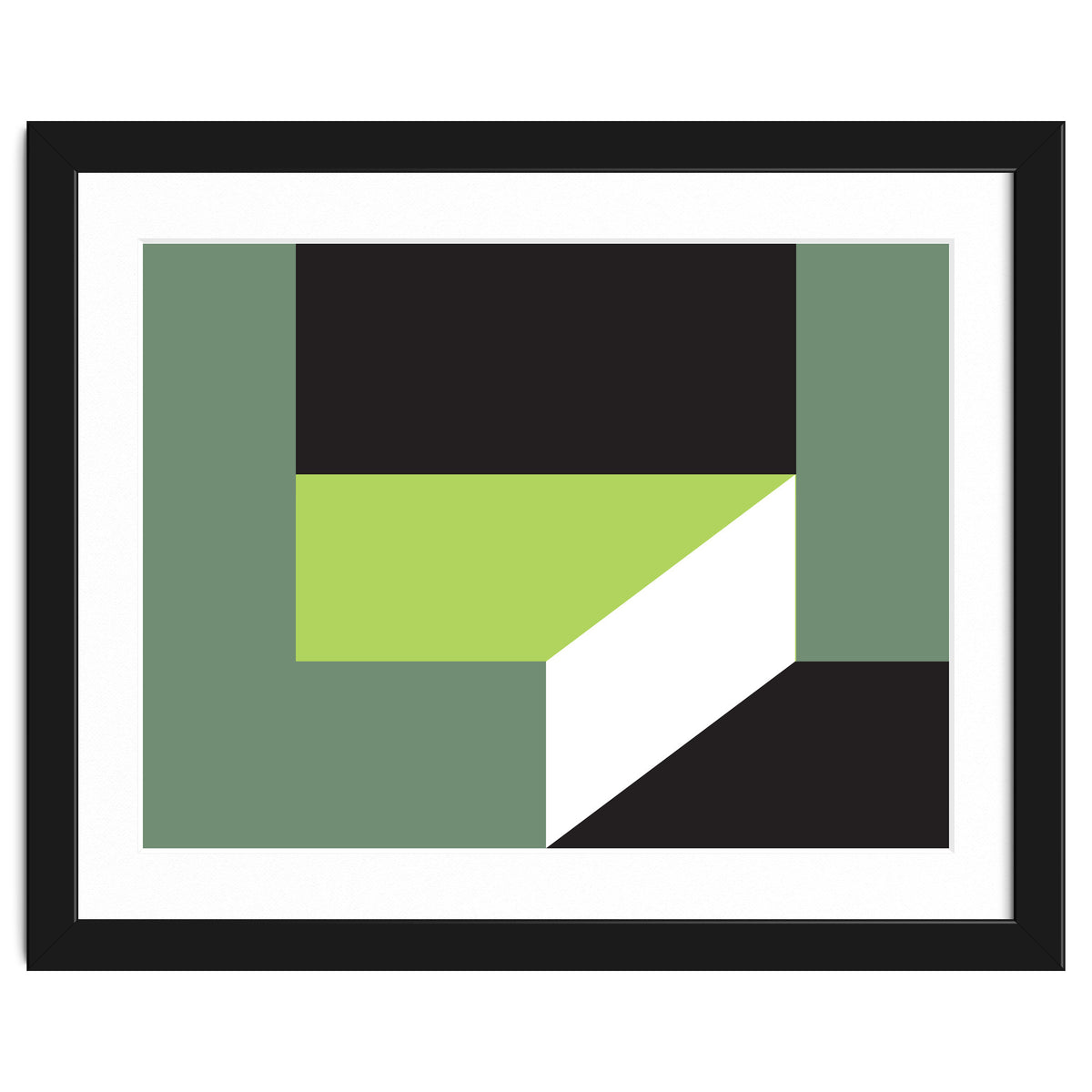 Geometric Shapes No. 83 - lime & grey