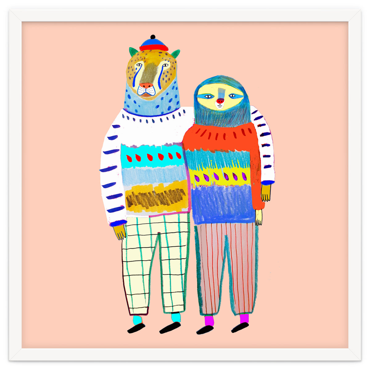 Leopard and Sloth Friends