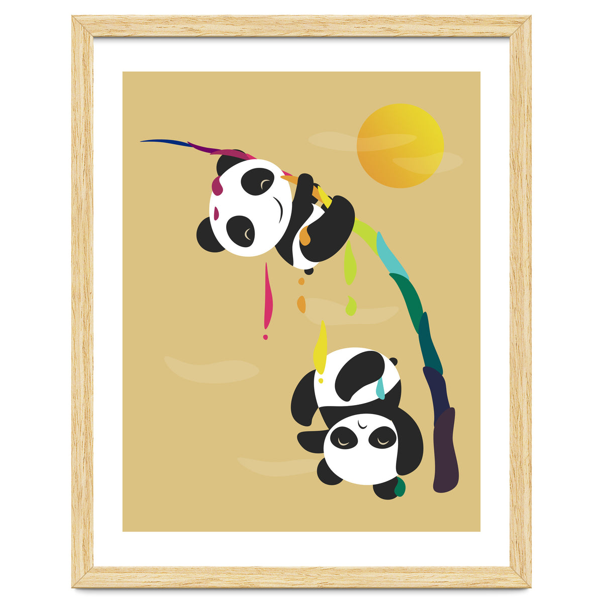 Pandas meet a strange rainbow