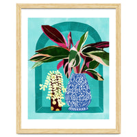 Moroccan Shelfie | Tropical Teal Plants Botanical | Exotic Modern Bohemian Eclectic Décor