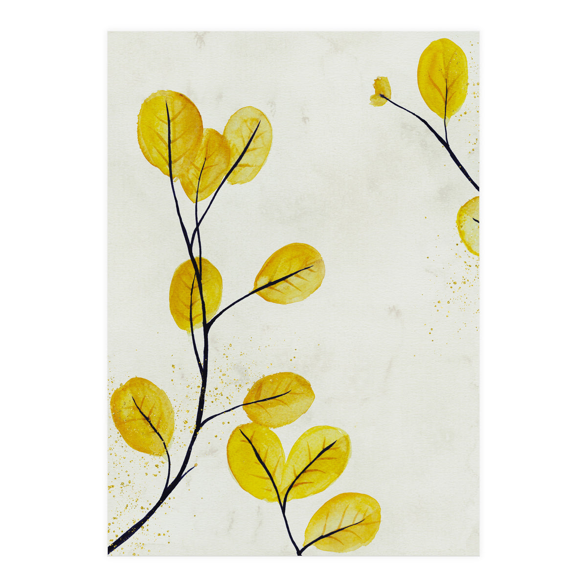 Golden birch leaves (Print Only)