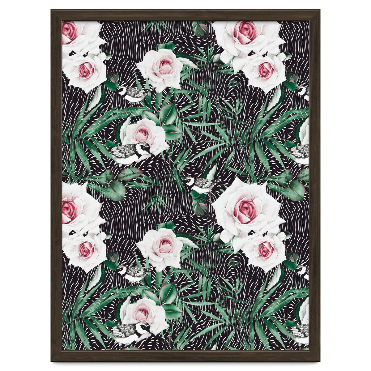 Dark flowery abstract of birds