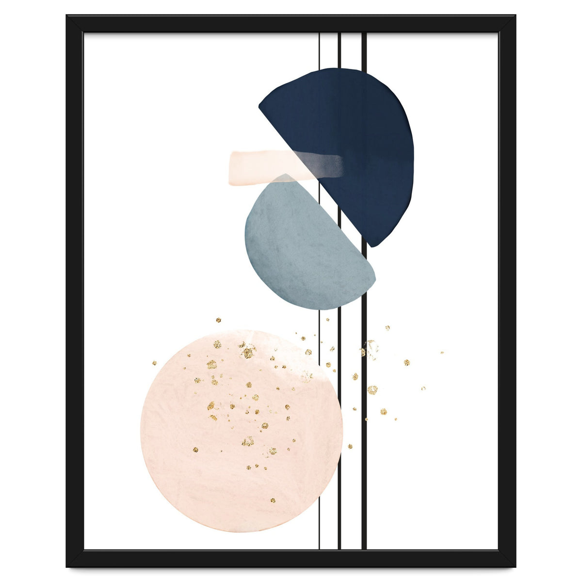 Abstract Study Blush and Navy Blue