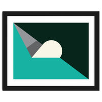 Geometric Shapes No. 56 - teal, grey & black