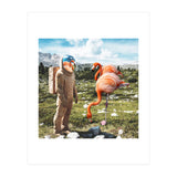 Alternate Reality, Surrealism Digital Photography, Space Flamingo Astronaut Collage (Print Only) thumbnail