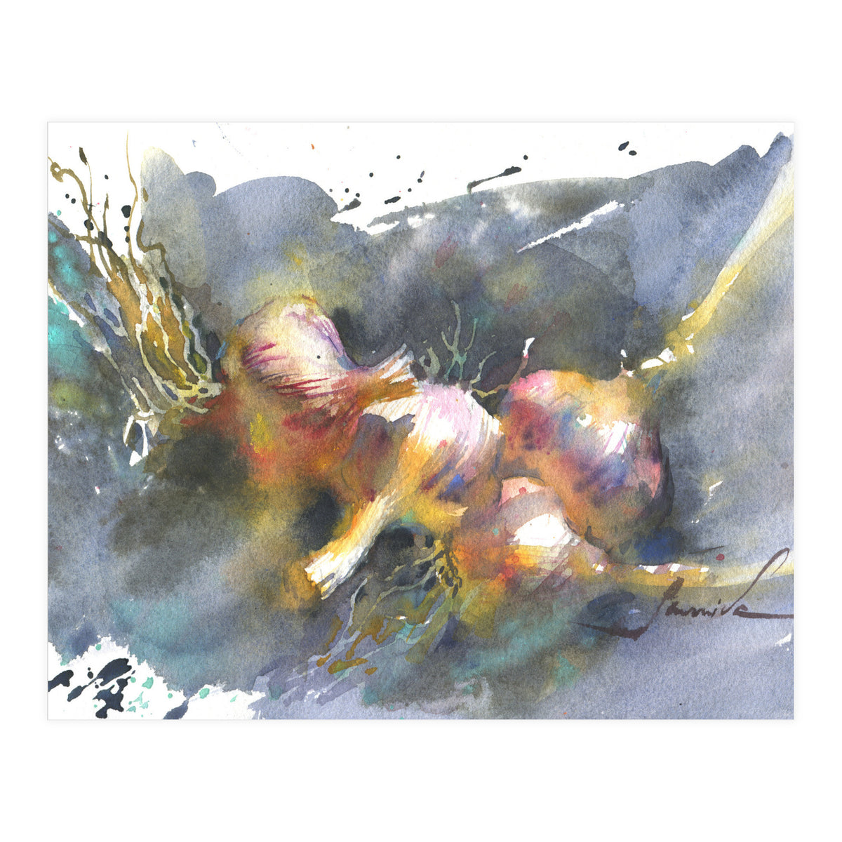 Still life painting watercolor (Print Only)