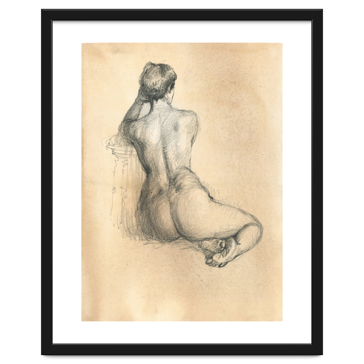 Nude beautiful girl from the back