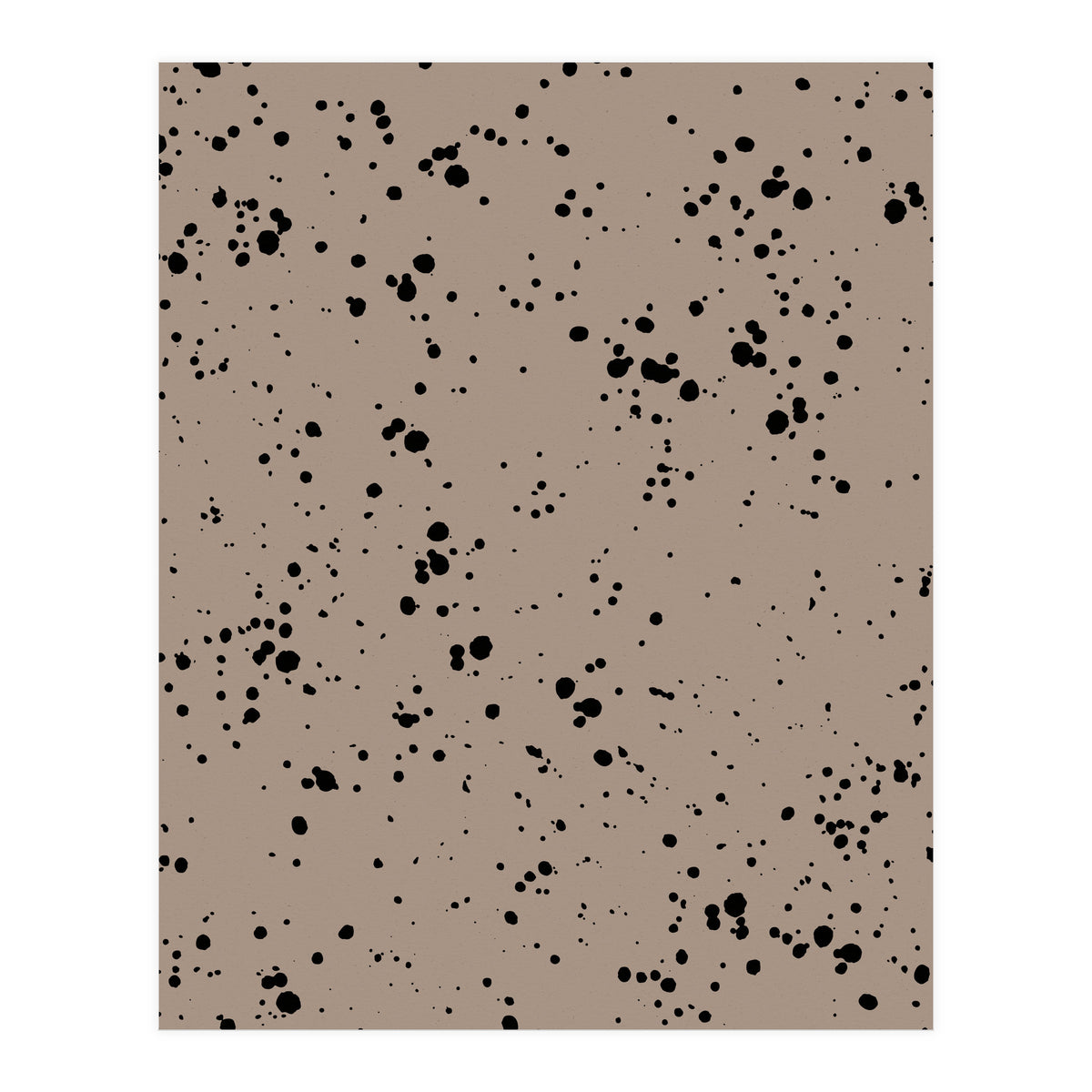 Black Paint Splatter on Dark Beige Background (Print Only)