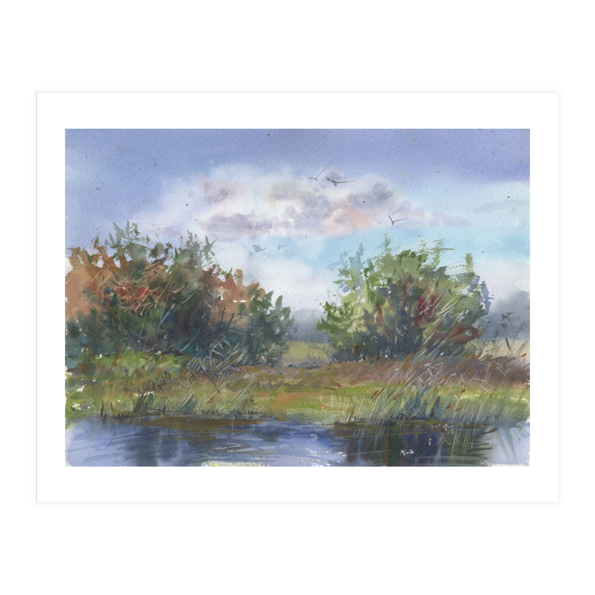 Watercolor Landscape Painting (Print Only)