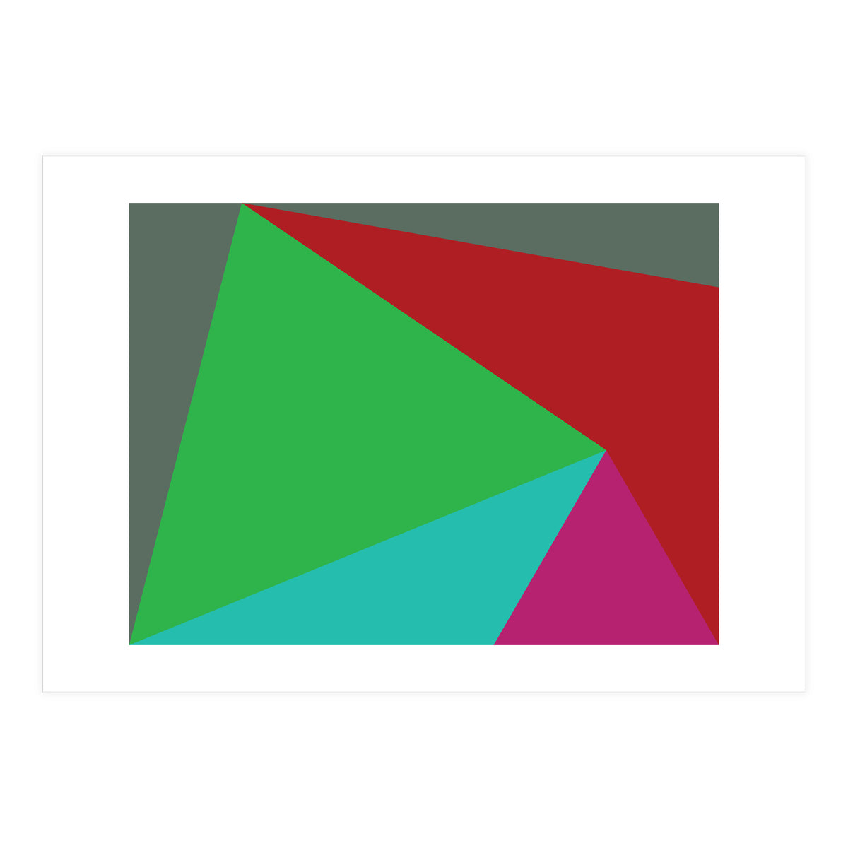 Geometric Shapes No. 19 -  green, magenta & blue (Print Only)