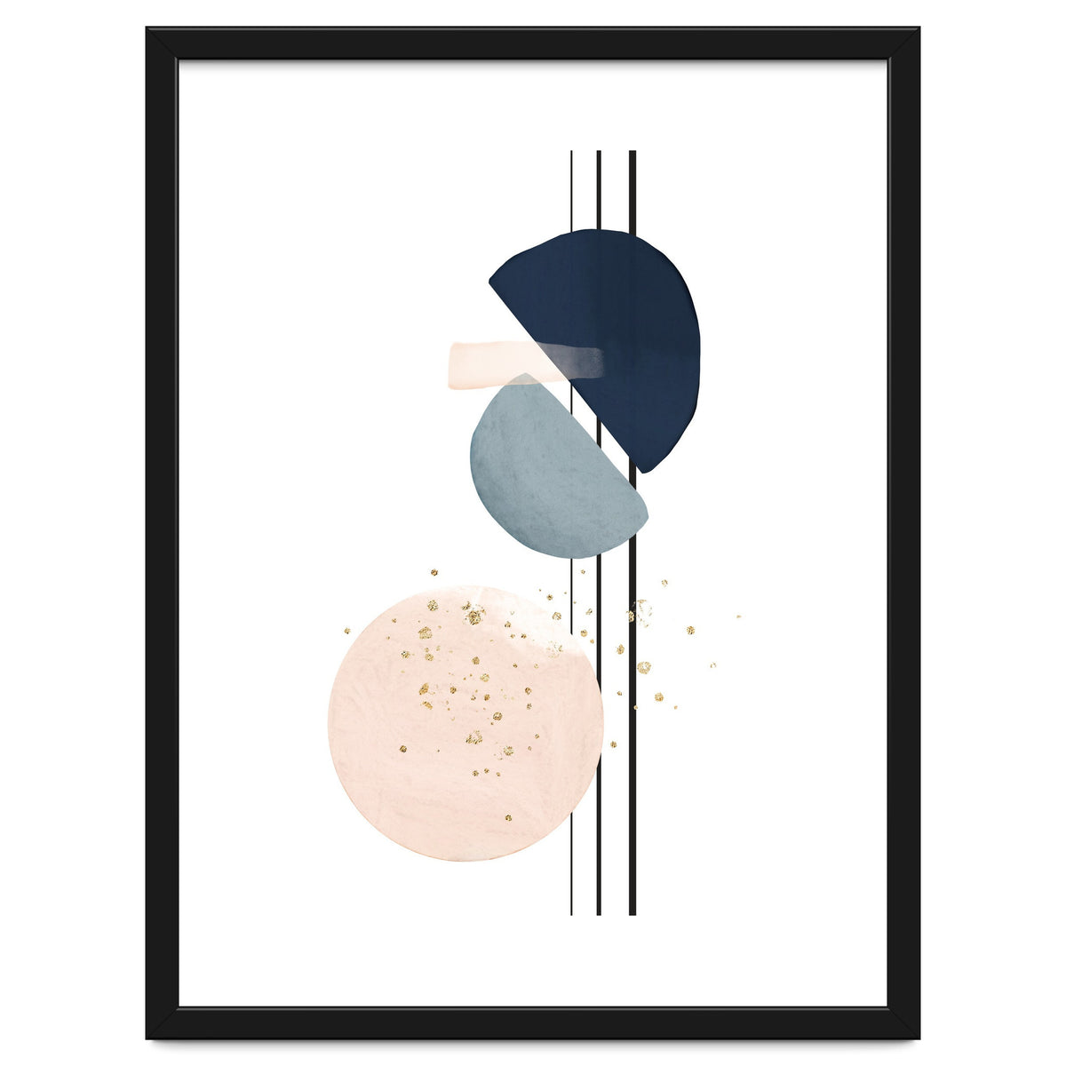 Abstract Study Blush and Navy Blue