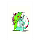 Iguana using Mouthwash, Funny bathroom humour (Print Only) thumbnail