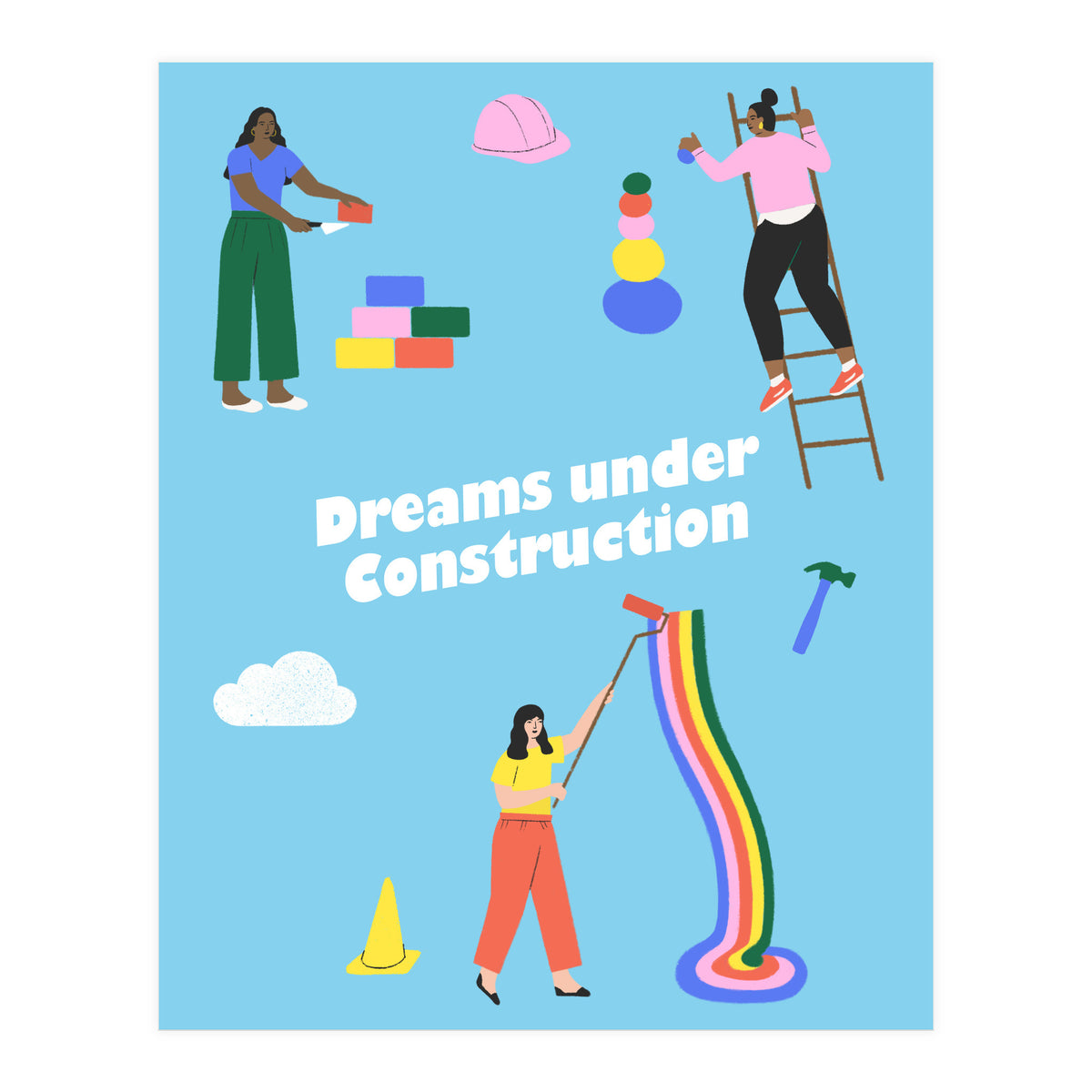 Dreams Under Construction Blue (Print Only)