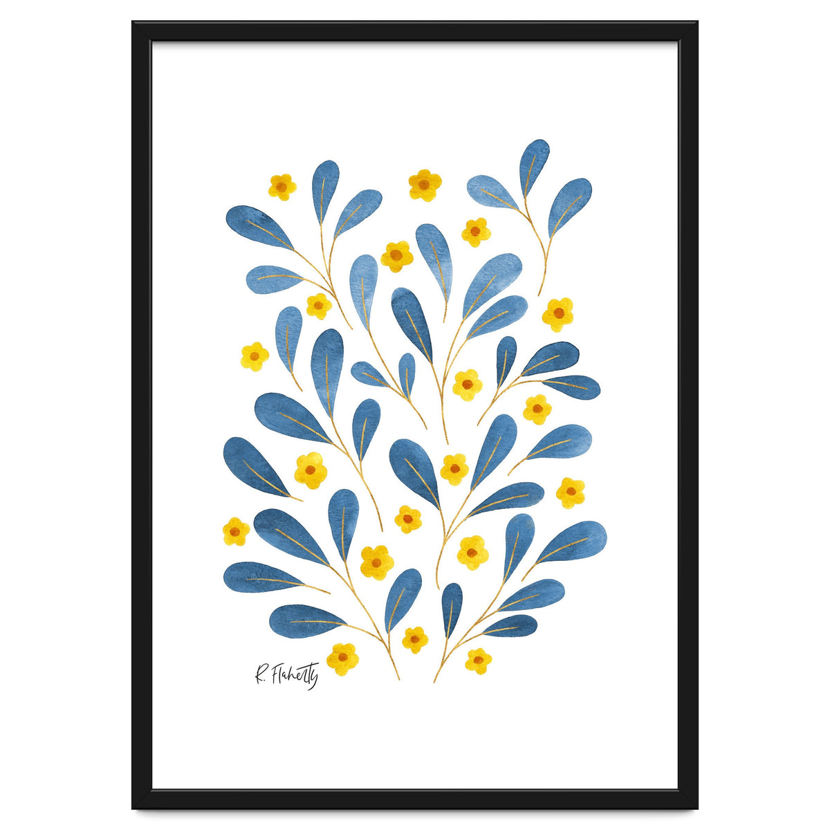 Springtime Floral | Blue and Yellow