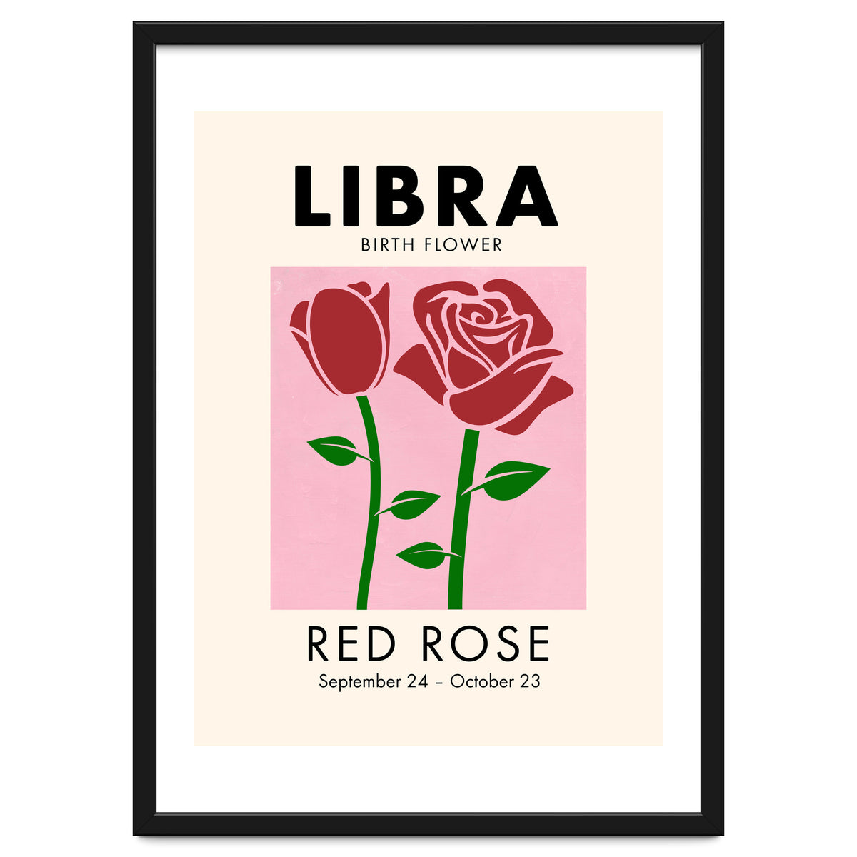Libra Birth Flower Red Rose