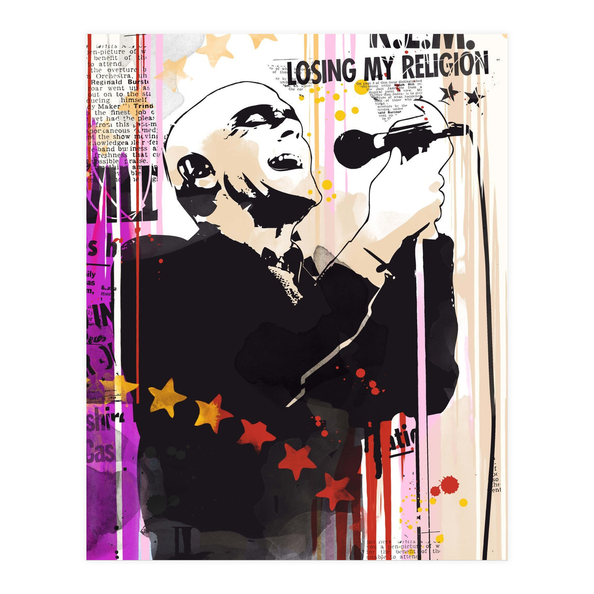 Michael Stipe pop art poster (Print Only)