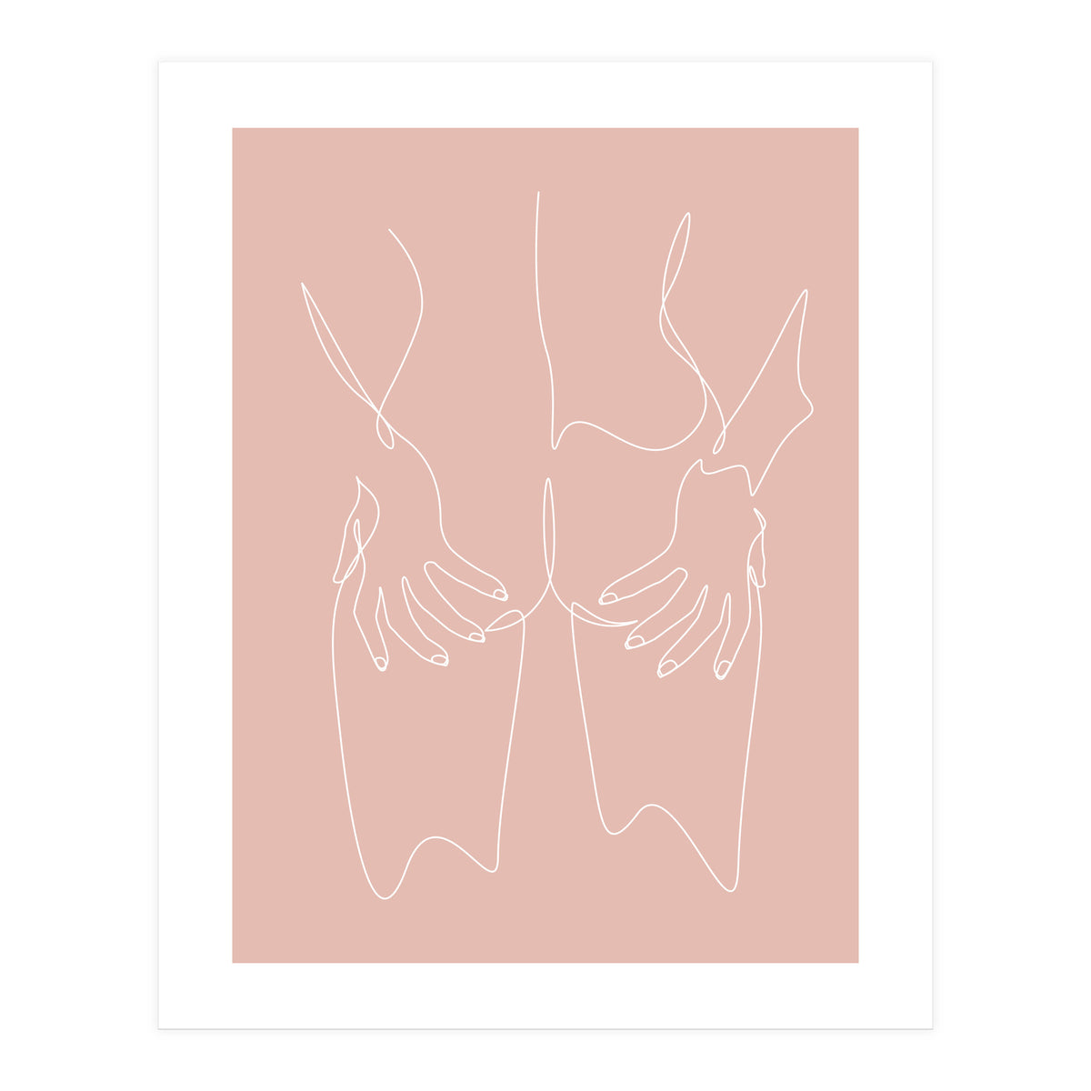 hot girl nude line pink (Print Only)