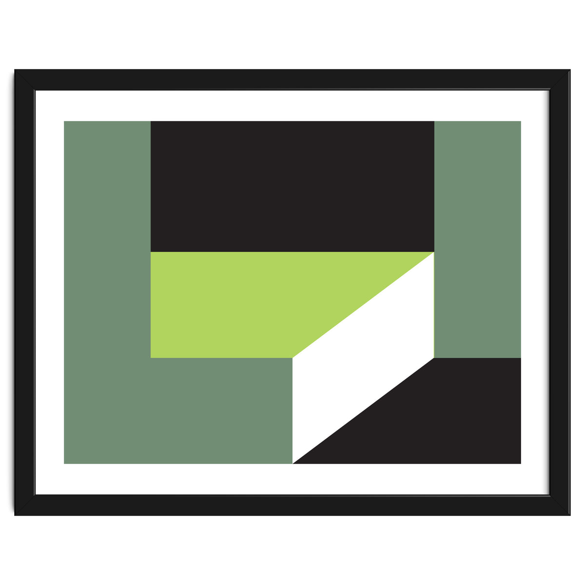 Geometric Shapes No. 83 - lime & grey