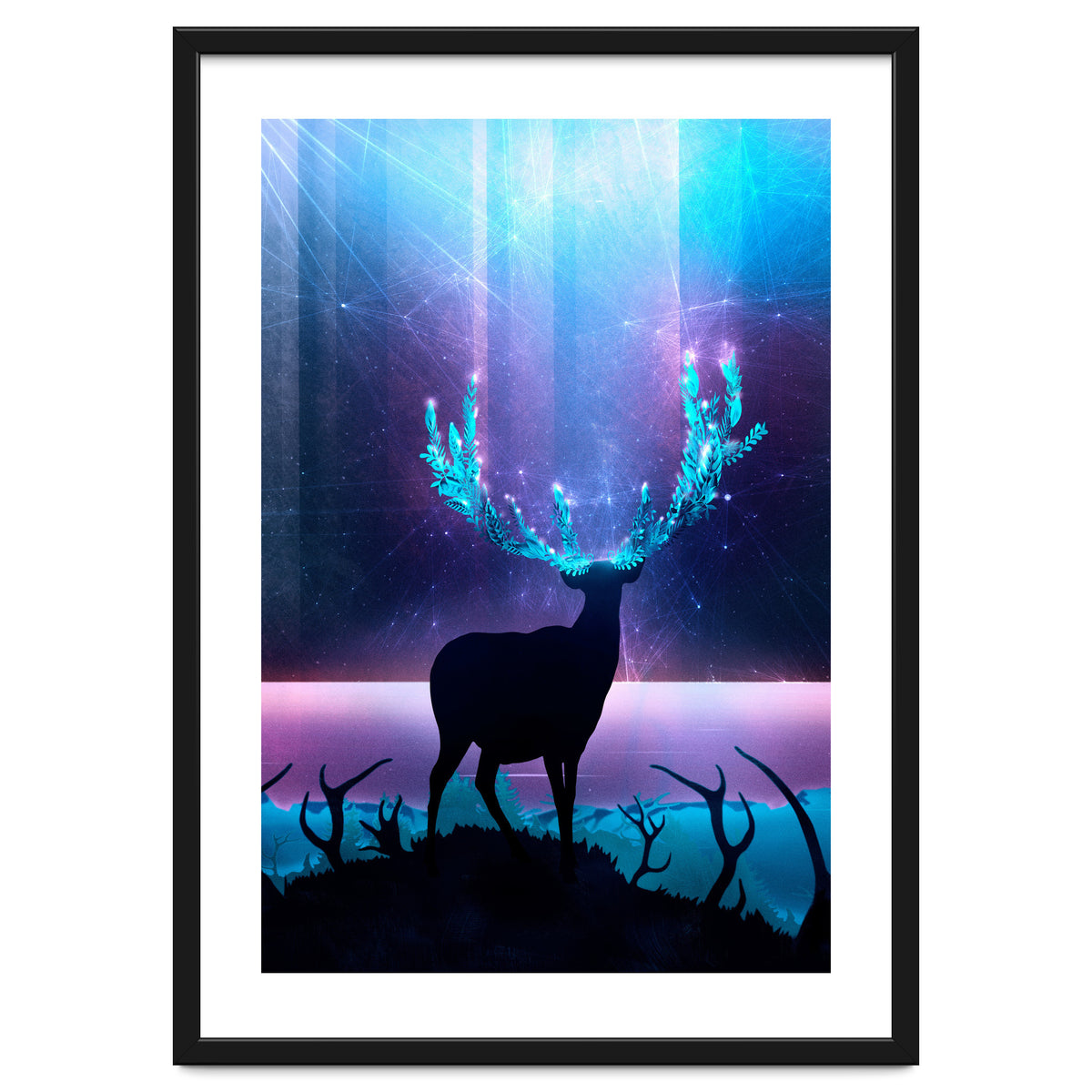 Greenery Deer - Sterling Magenta