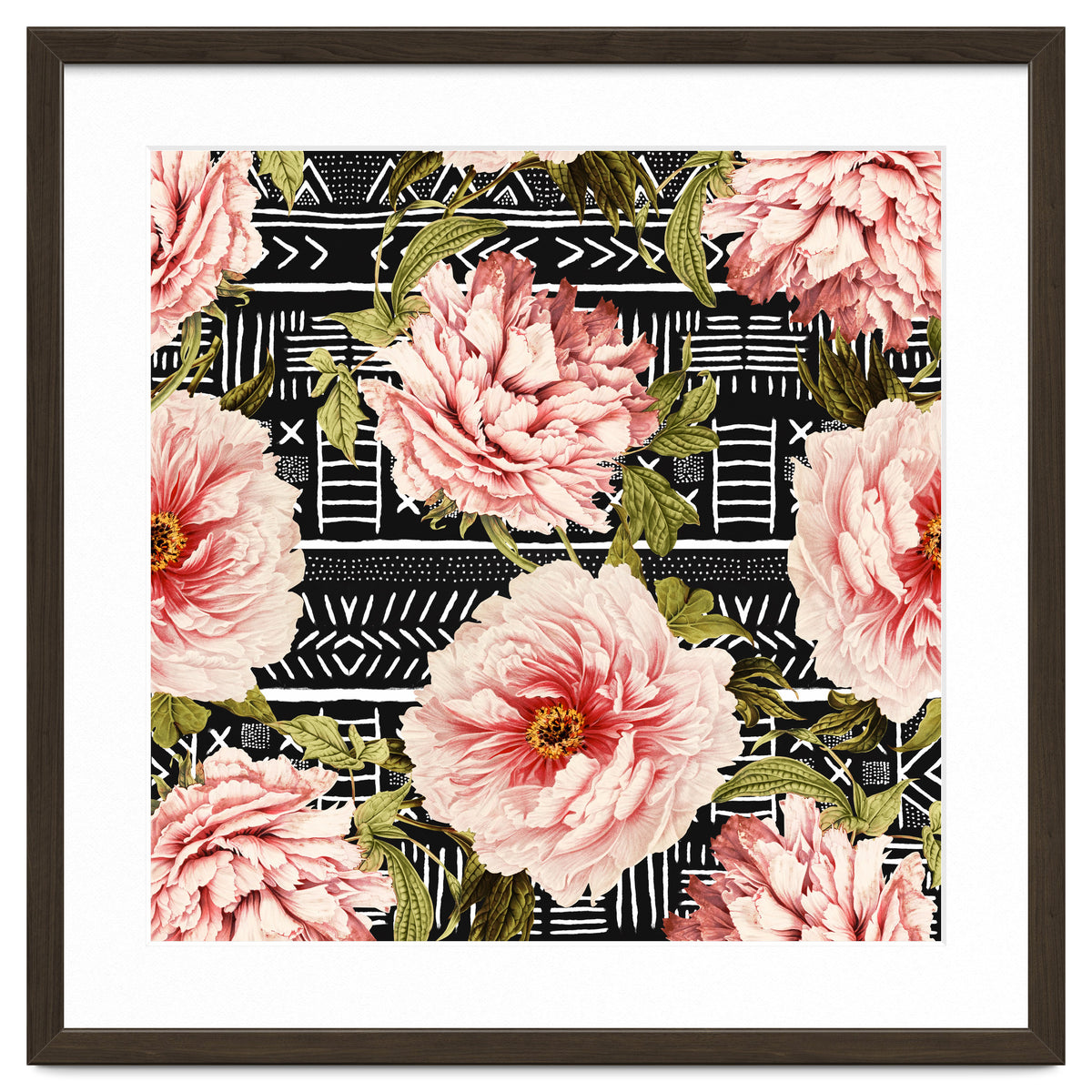 Flowering pink on drawn lines