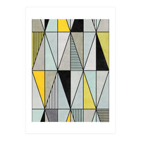 Colorful Concrete Triangles - Yellow, Blue, Grey (Print Only)