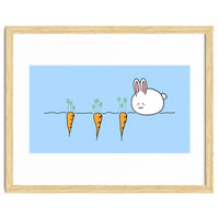 Kawaii Cute Rabbit With Carrots