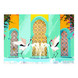 Moroccan Courtyard | Heron Animal Wildlife & Ethnic Vintage Architecture | Royal Fountain Palace (Print Only) thumbnail