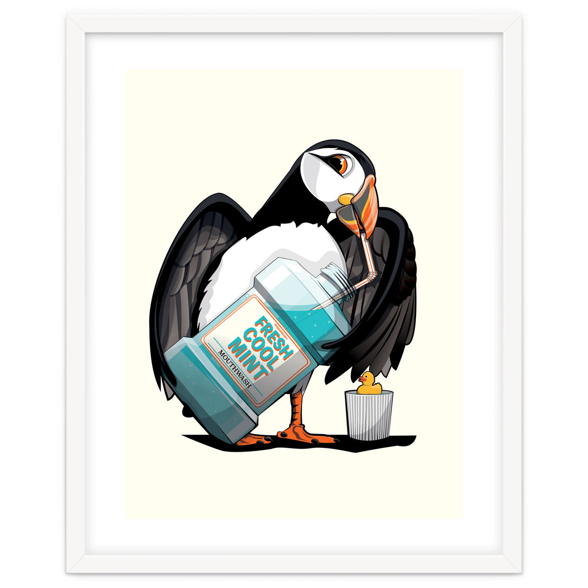 Puffin using Mouthwash