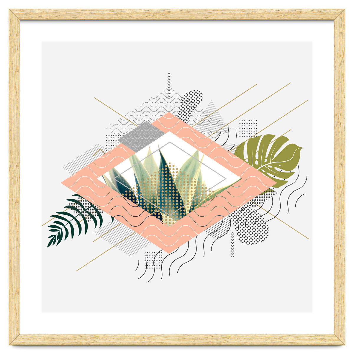 Abstract geometrical and botanical shapes I