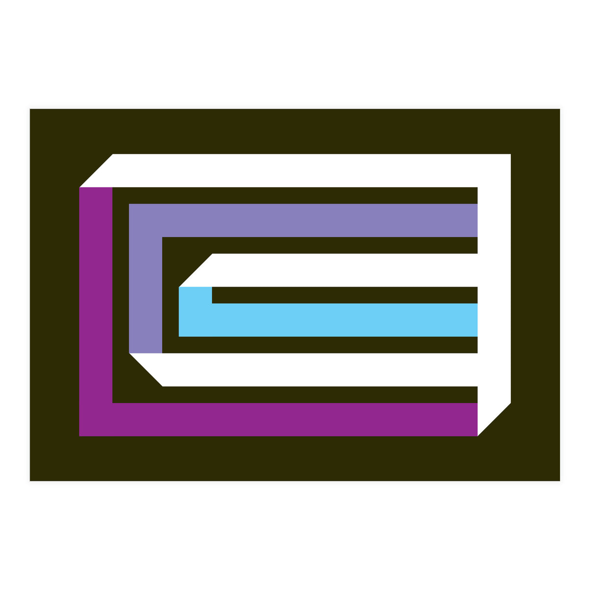 Geometric Shapes No. 35 -  brown, blue & lilac (Print Only)