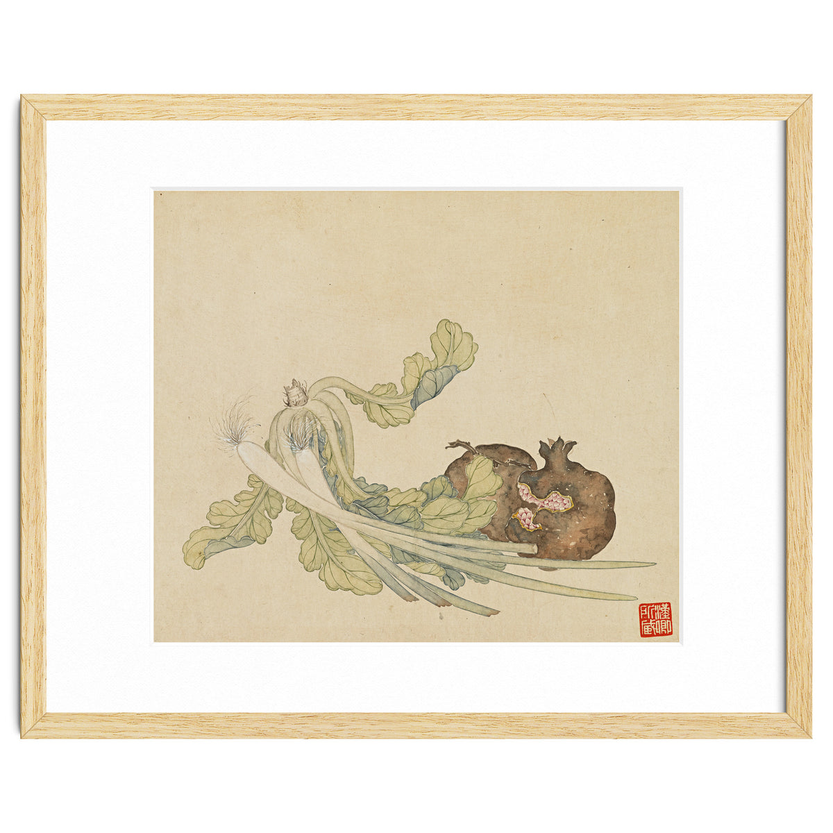 Wang Chengyu ~flowers, Vegetables, Pomegranates, Onions, Chinese Cabbage, Vegetables