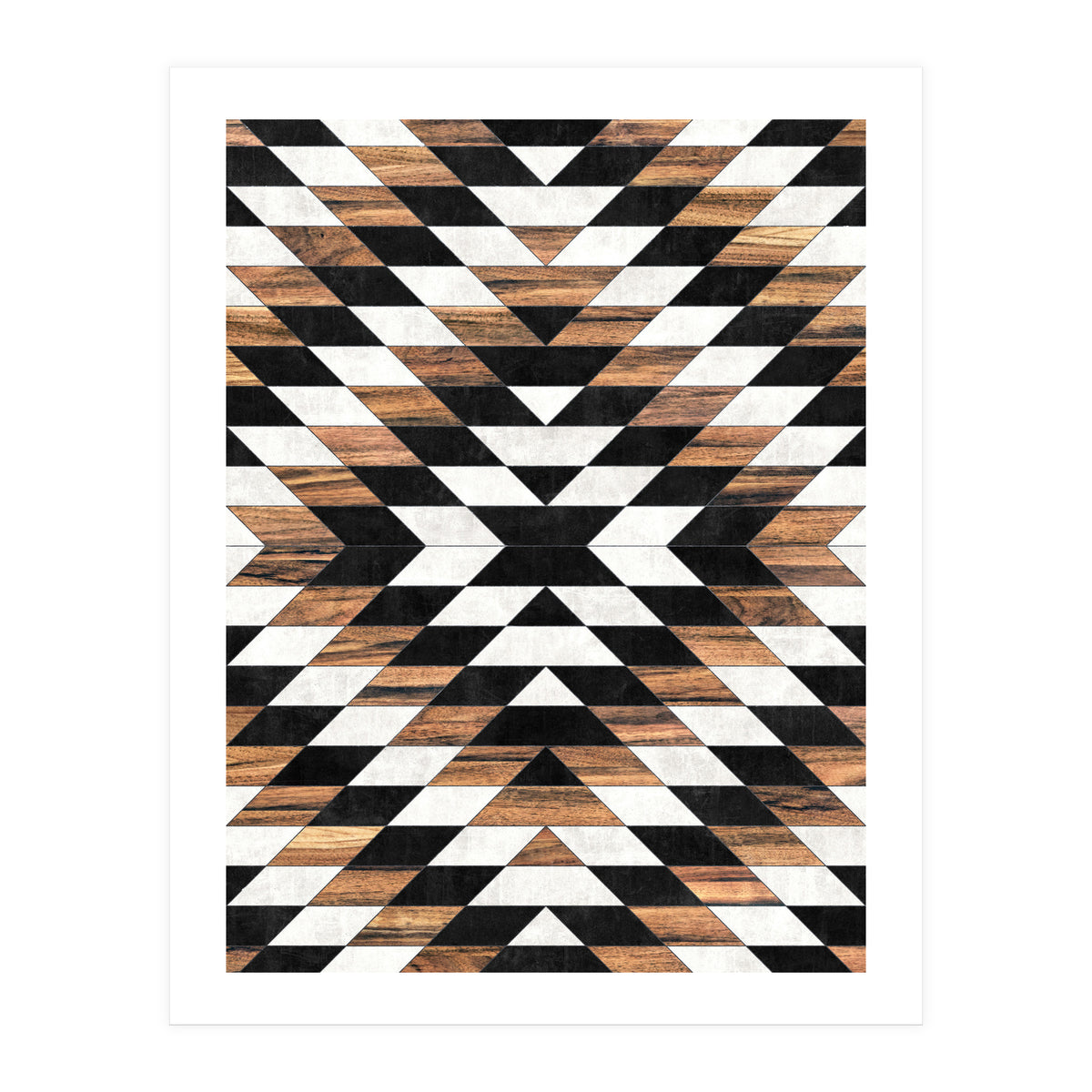 Urban Tribal Pattern No.13 - Aztec - Concrete and Wood (Print Only)