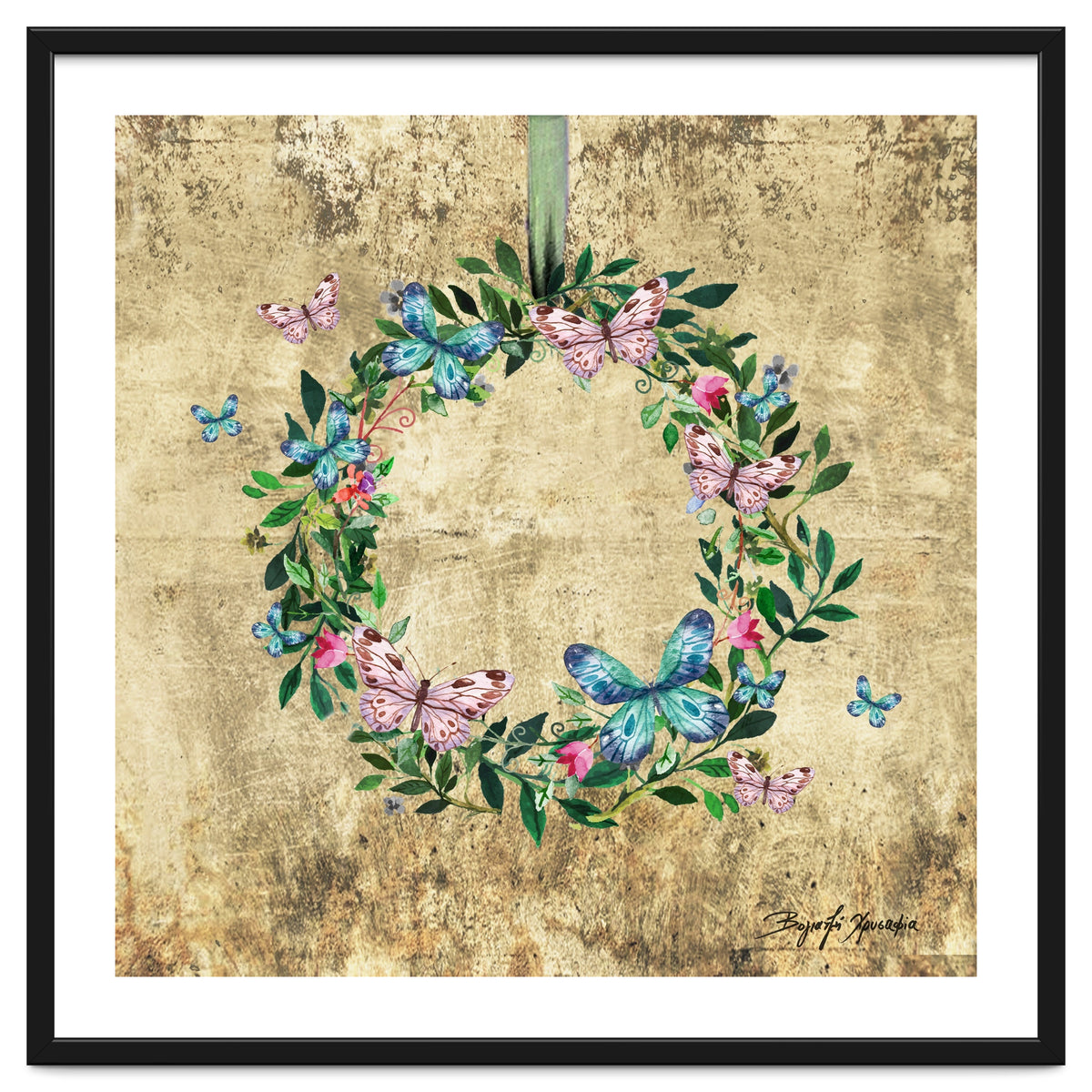 Wreath #Flowers & Butterflies#Royal collection