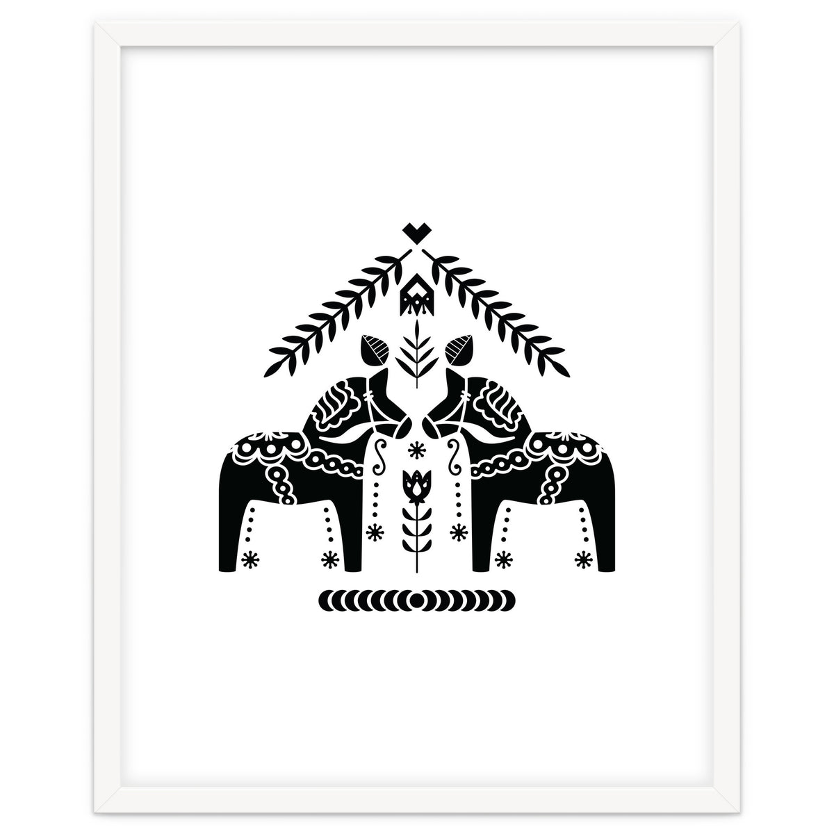 Swedish Dala Horse Folk Pattern